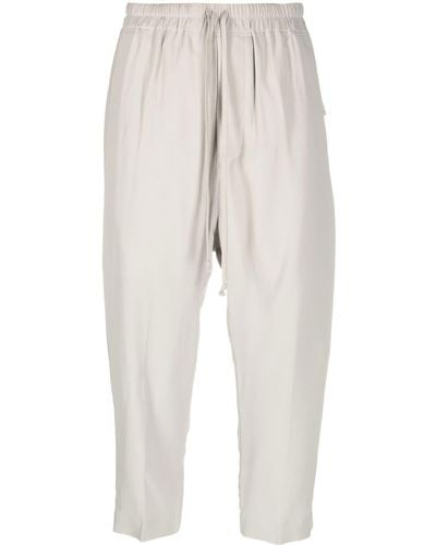 Rick Owens Cropped Drop-crotch Trousers - White