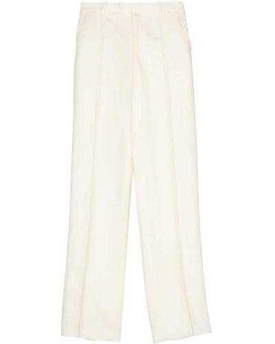 Bottega Veneta High-waist Straight-leg Trousers - White