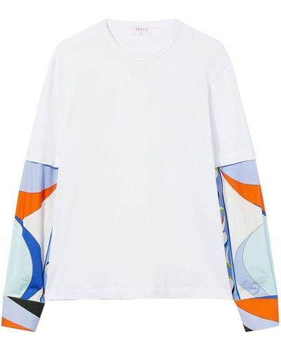 Emilio Pucci Pesci-print Layered Cotton T-shirt - White