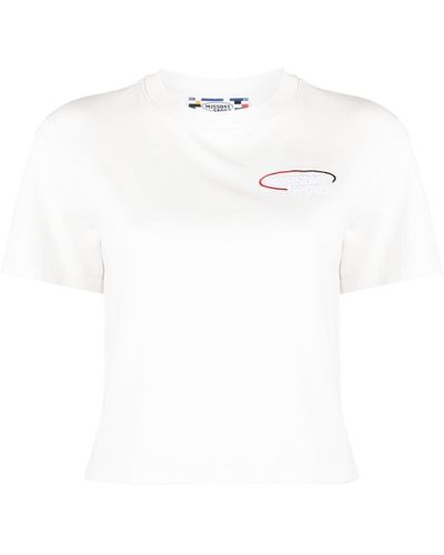Missoni Embroidered-logo Cotton Crop Top - White