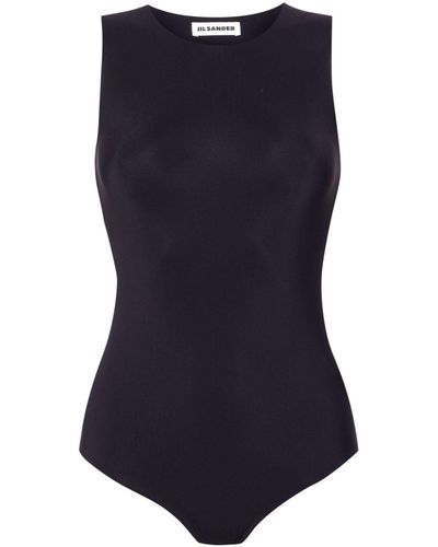 Jil Sander Body smanicato con scollo rotondo - Blu