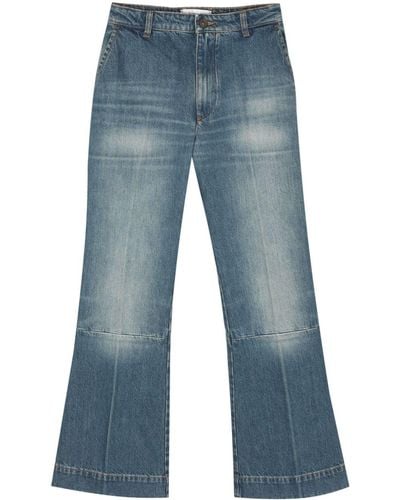 Victoria Beckham Bootcut-Jeans mit Logo-Patch - Blau