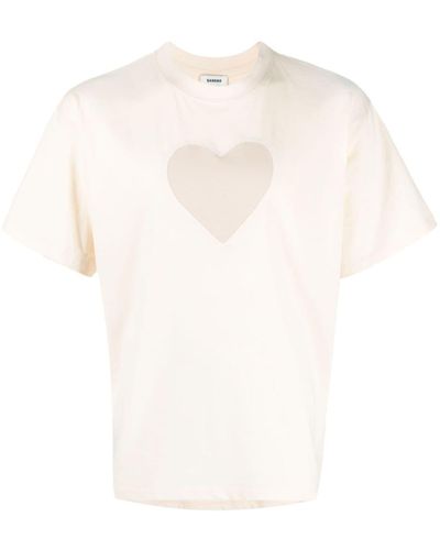 Sandro Heart-motif Cotton T-shirt - White