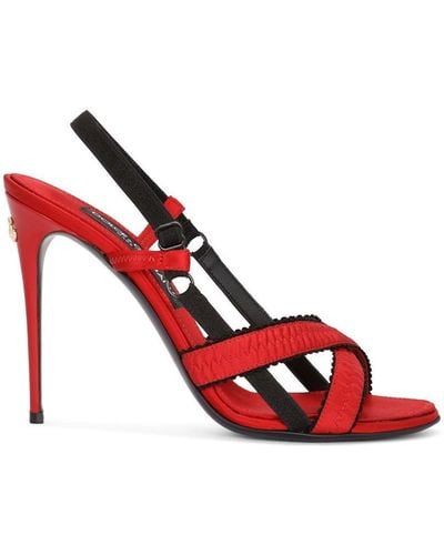 Dolce & Gabbana Sandali con cinturini intrecciati 105mm - Rosso