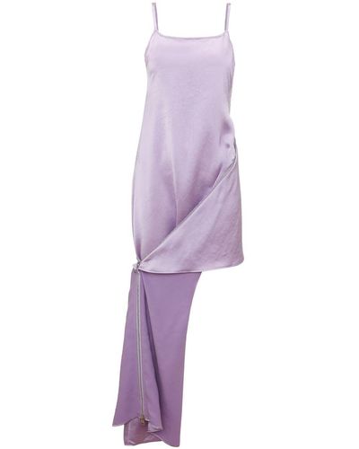 JW Anderson Crease-effect Ankle-length Dress - Purple