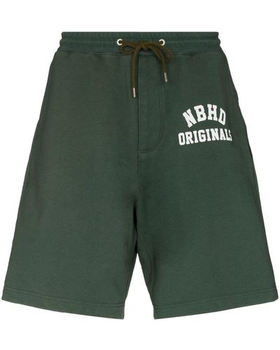 Neighborhood Joggingshorts mit Logo-Print - Grün