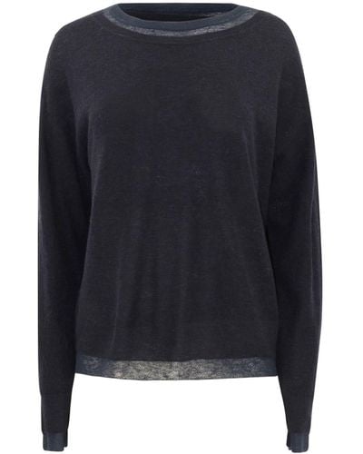 Vince Zweilagiger Pullover - Blau