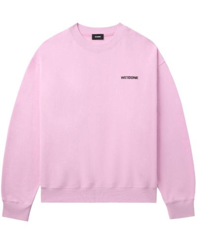 we11done Logo-print Cotton Sweatshirt - Pink
