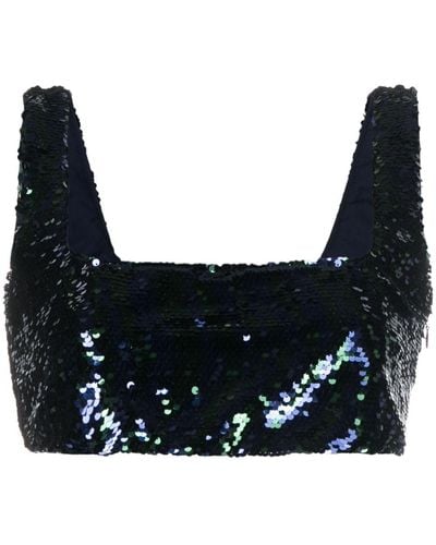 Chiara Ferragni Party Sequinned Crop Top - Black