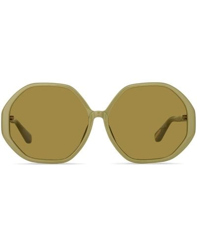 Linda Farrow Paloma Hexagon-frame Sunglasses - Green