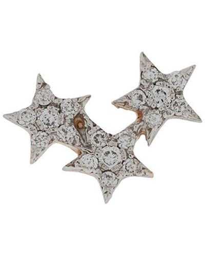 Kismet by Milka 14kt 'Triple Star' Rotgoldohrstecker mit Diamanten - Weiß