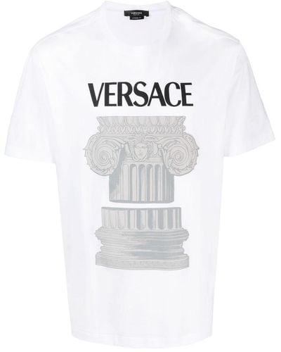 Versace T-shirt Met Print - Wit