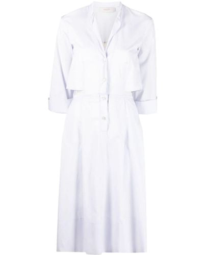 Agnona Mittellanges Hemdkleid - Weiß