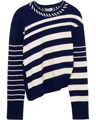 Jonathan Simkhai Dale Striped Wool Jumper - Blue