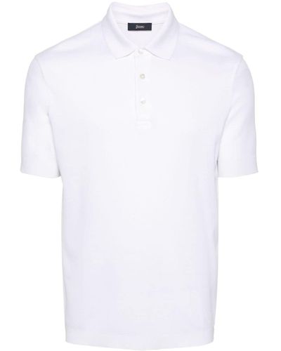 Herno Gestricktes Poloshirt - Weiß