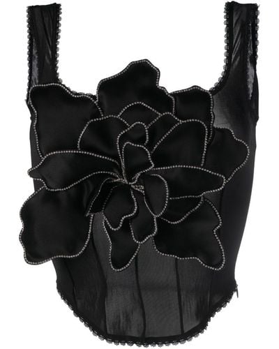 Mach & Mach Haut corset Lotus Blossom - Noir