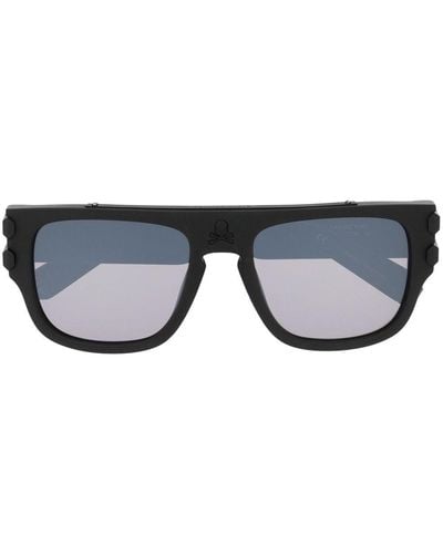 Philipp Plein Flat-brim Square Sunglasses - Black