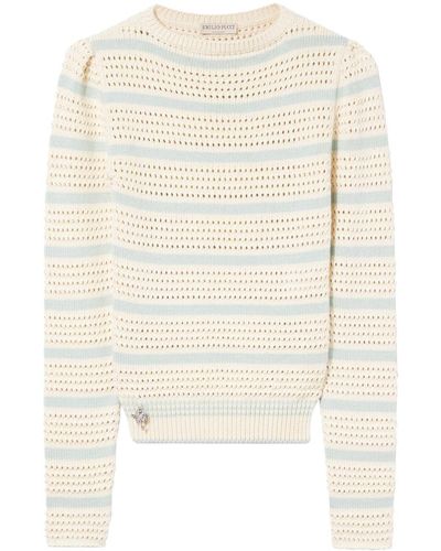 Emilio Pucci Striped Open-knit Sweater - White