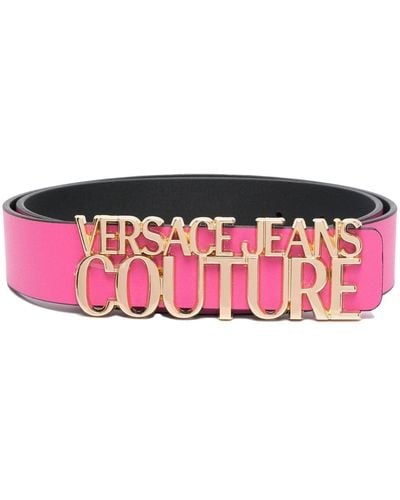 Versace Jeans Couture Logo-buckle Leather Belt - Red