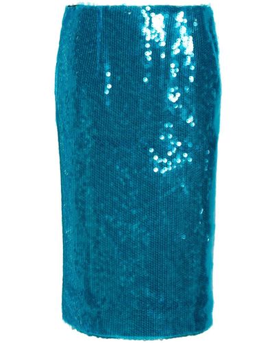 16Arlington Delta Sequinned Midi Skirt - Blue