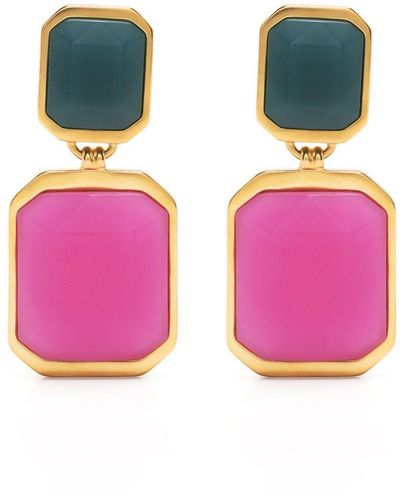 Saint Laurent Contrast-dual-tone Earrings - Pink