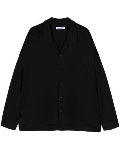 Attachment Long-sleeve Cotton Shirt - Black