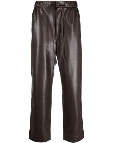 Nanushka Jain Faux-leather Trousers - Grey
