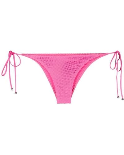 Leslie Amon Perforated Bikini Bottoms - Pink