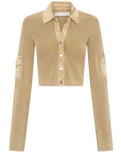 Dion Lee Garment-dyed Cropped Cardigan - Natural