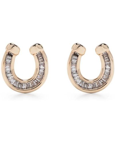 Adina Reyter 14kt Yellow Gold Horseshoe Diamond Earrings - Natural