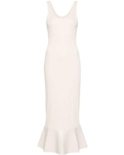 Nanushka Vestido largo Talulla con peplum - Blanco