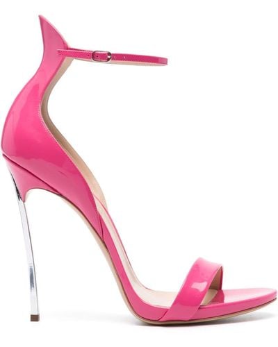 Casadei Cappa Blade 120mm Leather Sandals - Pink