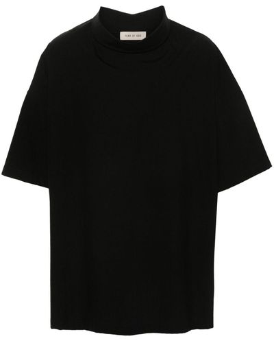 Fear Of God T-Shirt mit umgeschlagenem Ausschnitt - Schwarz