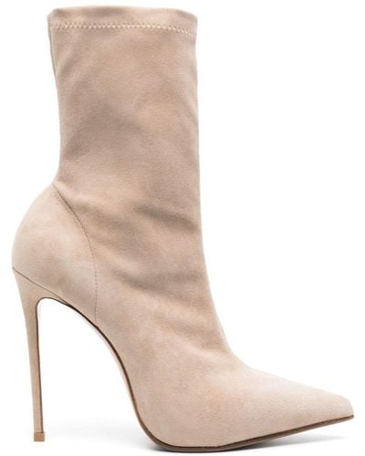 Le Silla Eva 120mm Suede Ankle Boots - Natural