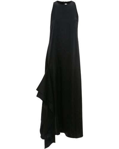 JW Anderson Robe mi-longue drapée à design asymétrique - Noir