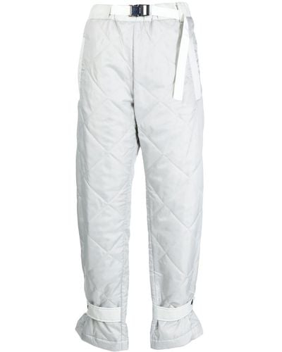 Sacai Pantalon droit à design matelassé - Blanc