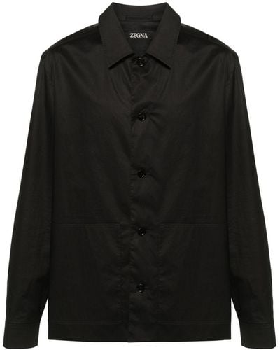 ZEGNA Pure Cotton Overshirt - Black