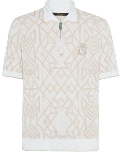 Billionaire Abstract-pattern Polo Shirt - White
