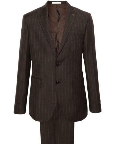 Tagliatore Pinstripe Single-breasted Suit - Black