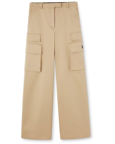 Versace High-waist Wide-leg Pants - Natural