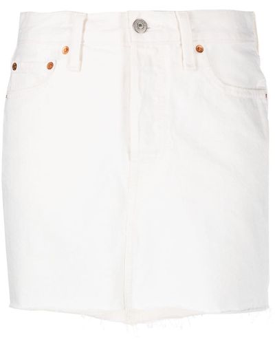 Levi's Raw-cut-hem Denim Skirt - White