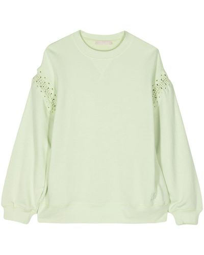 Ulla Johnson Cori Crochet-trimmed Sweatshirt - Green