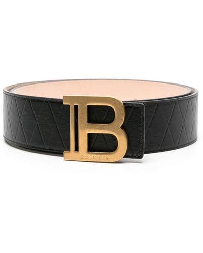Balmain B-buckle Leather Belt - Black