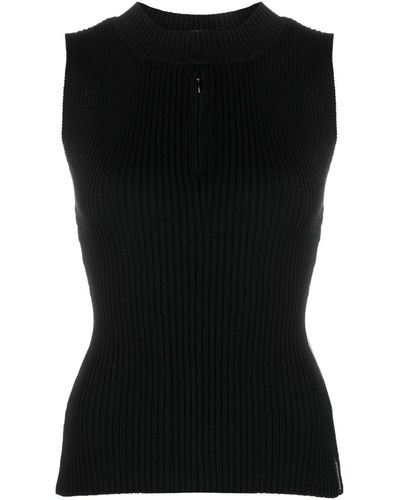 Paloma Wool Atori Ribbed-knit Top - Black