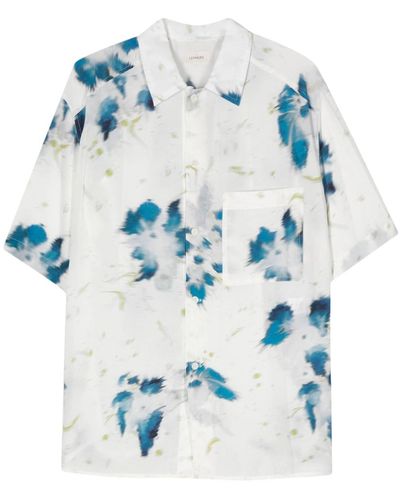 Lemaire Floral-print Shirt - Blue