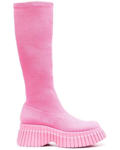 Camper 70mm Knitted Platform Boots - Pink