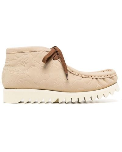 A Bathing Ape Manhunt Calf-leather Boots - Natural