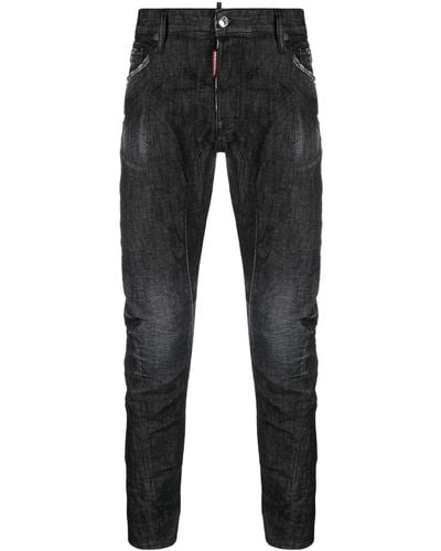 DSquared² Ausgeblichene Slim-Fit-Jeans - Schwarz