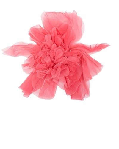 Max Mara Floral-appliqué Brooch - Pink