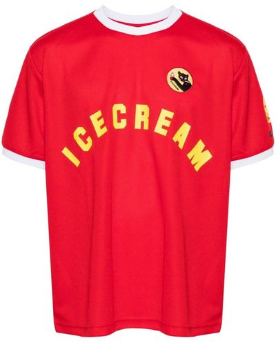 ICECREAM Soccer Logo-patch T-shirt - Red